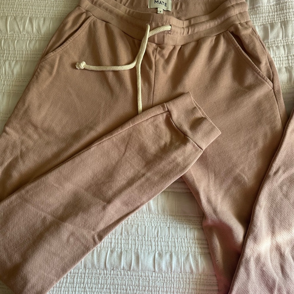 MATE the Label Dusty Rose Drawstring Joggers